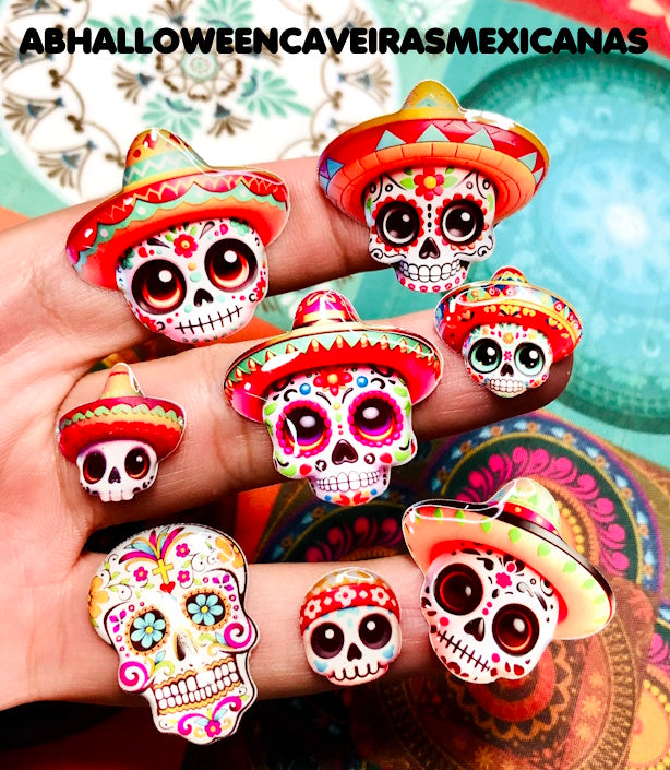 HALLOWEEN APPLIQUES ABNHALLOWEENSKULLMEXICANS