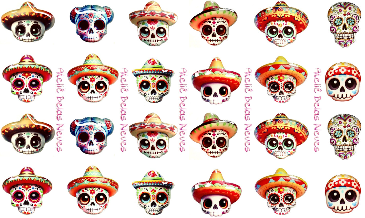 HALLOWEEN APPLIQUES ABNHALLOWEENSKULLMEXICANS