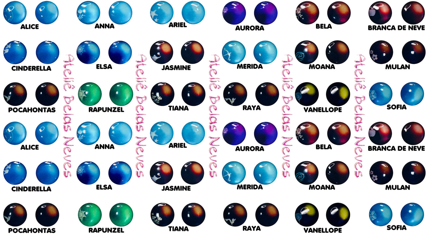 Olhos Resinados ABNK100PRINCESINHAS