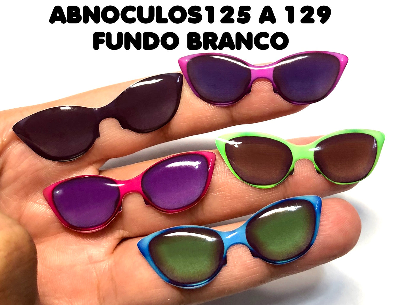 Oculos RESINADOS ESCUROS FUNDO BRANCO - ABNOCULOS125 A 129