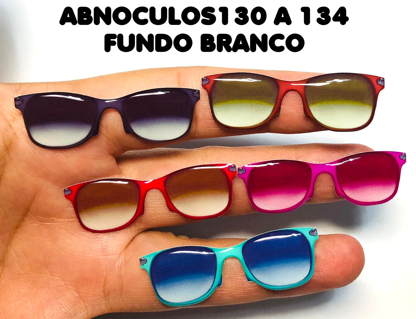 Oculos RESINADOS ESCUROS FUNDO BRANCO - ABNOCULOS130 A 134