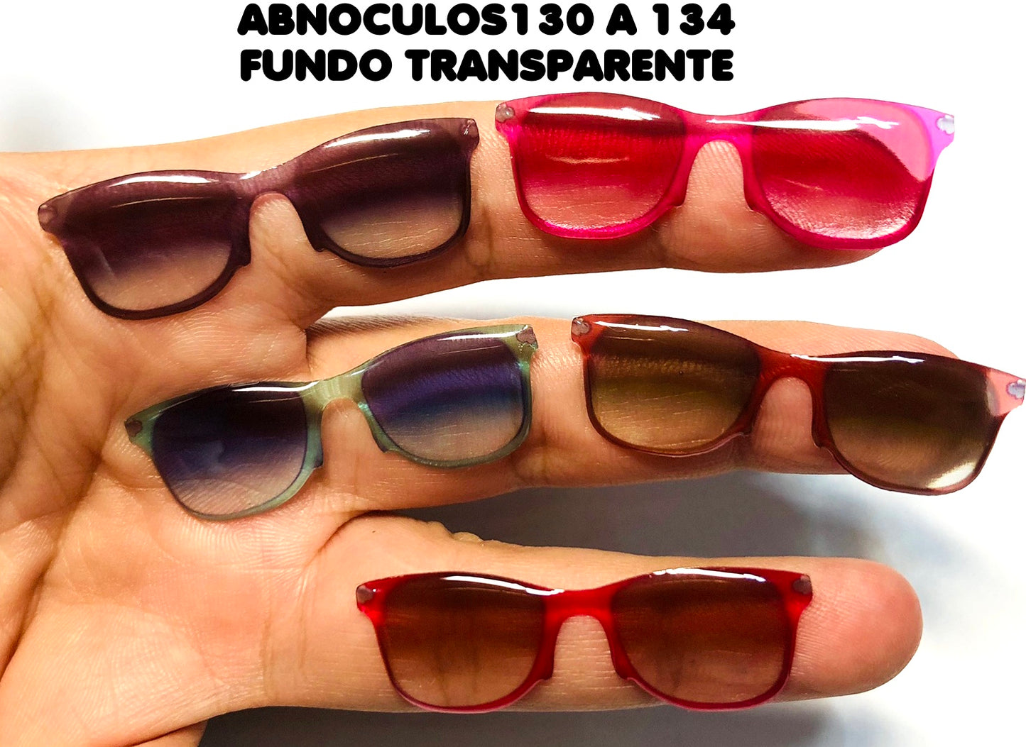 Oculos RESINADOS ESCUROS FUNDO TRANSPARENTE- ABNOCULOS130 A 134