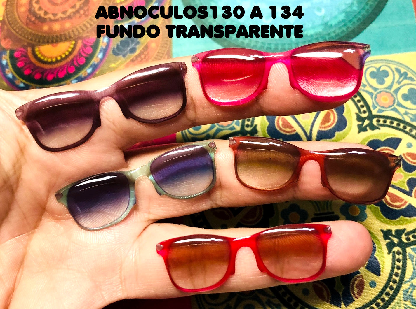 Oculos RESINADOS ESCUROS FUNDO TRANSPARENTE- ABNOCULOS130 A 134