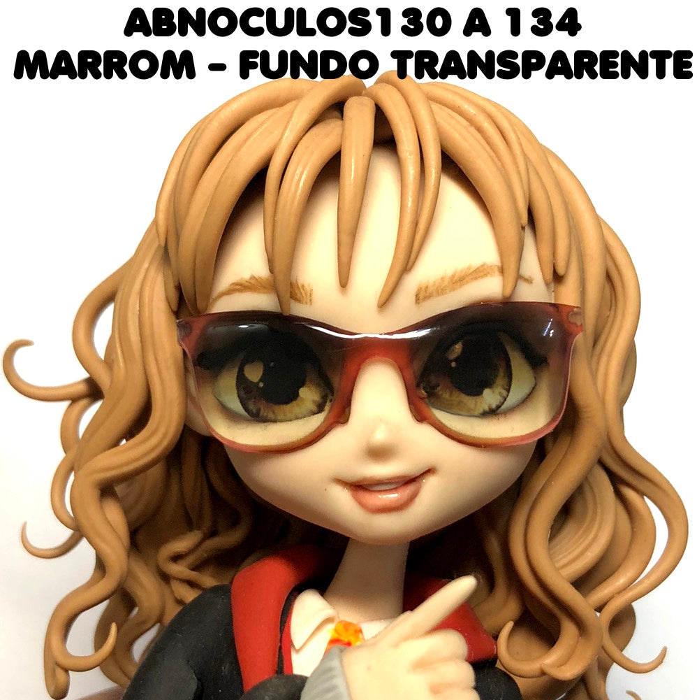 Oculos RESINADOS ESCUROS FUNDO TRANSPARENTE- ABNOCULOS130 A 134