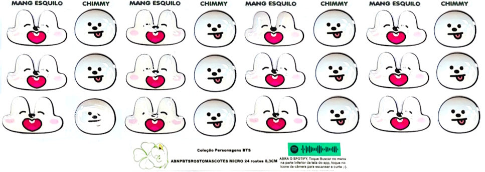 Rostos RESINADOS ABNPBTSROSTOSMASCOTES - MASCOTES BTS