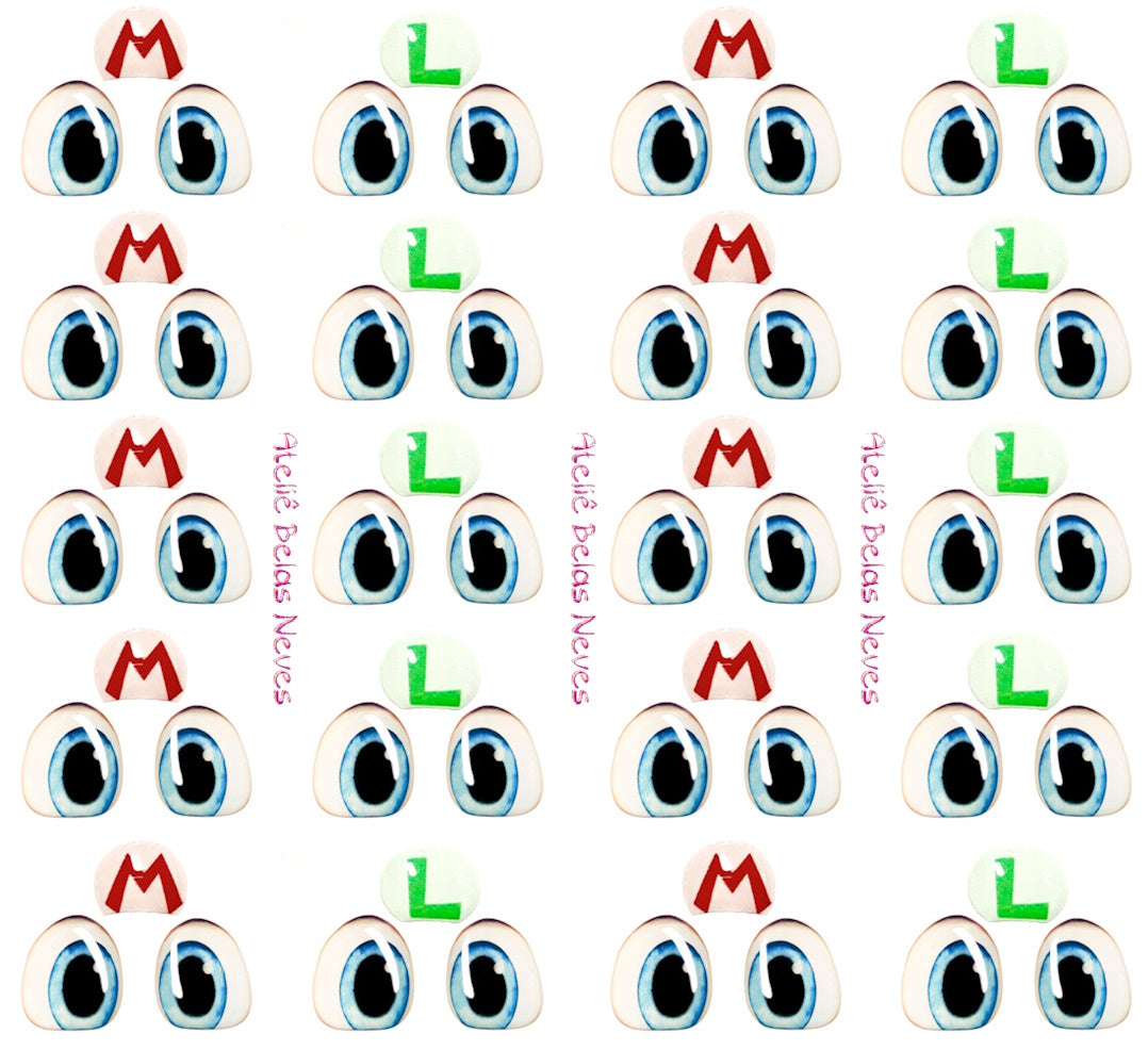 Olhos RESINADOS ABNPMARIOOLHOS MARIO BROS