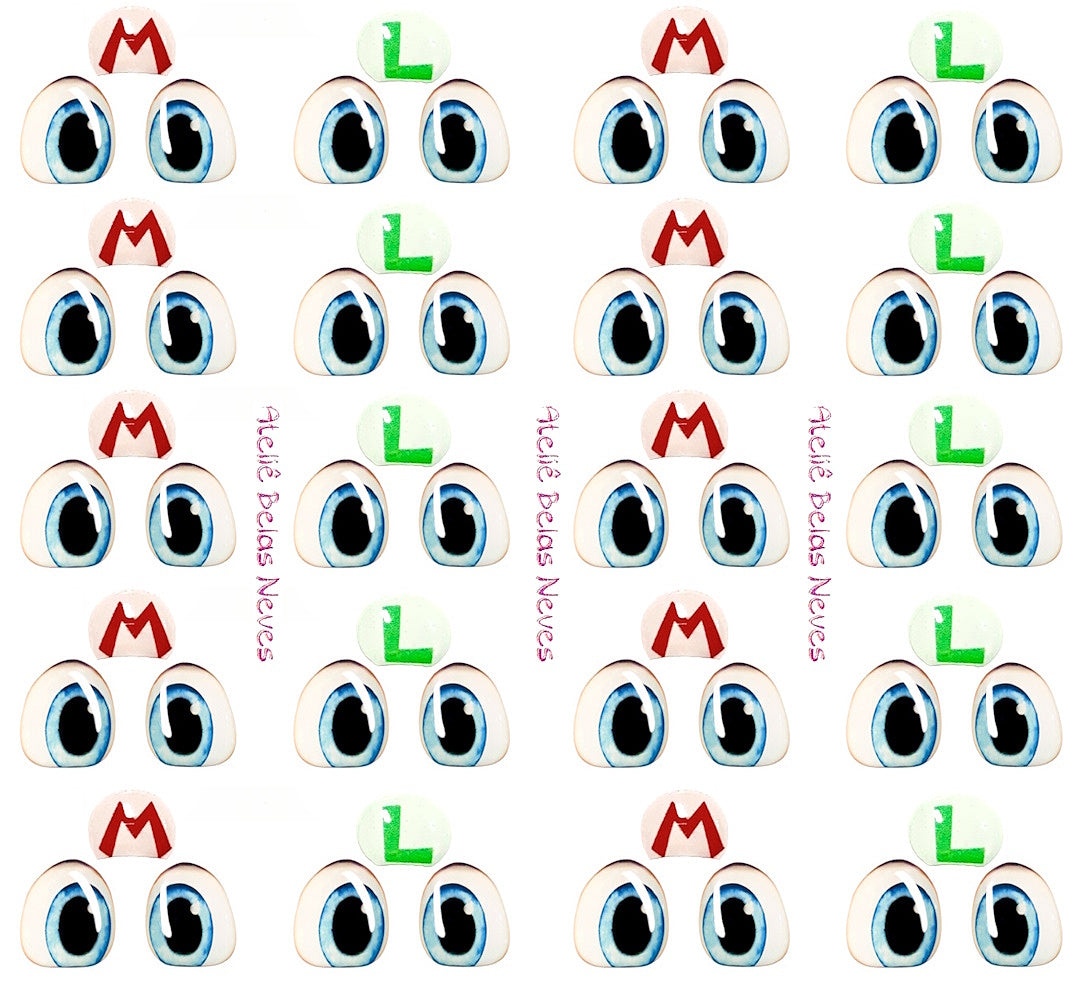 Olhos RESINADOS ABNPMARIOOLHOS MARIO BROS