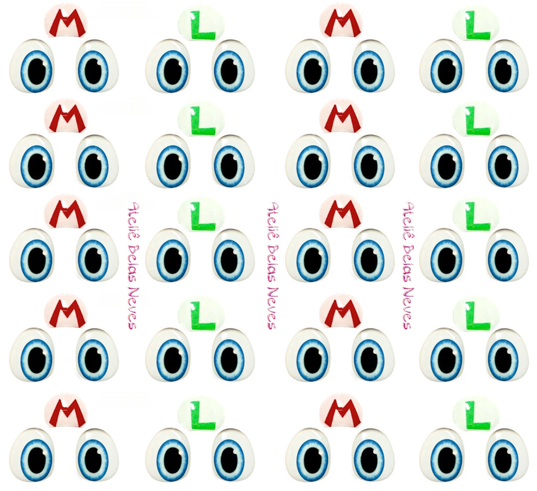 Olhos RESINADOS ABNPMARIOOLHOS MARIO BROS