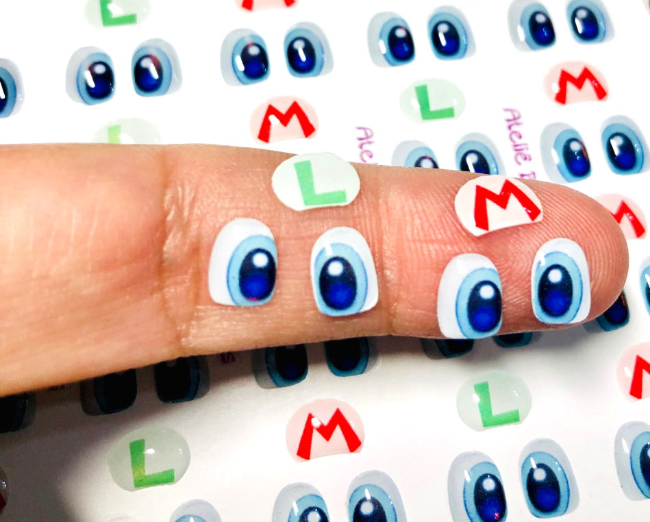 Olhos RESINADOS ABNPMARIOOLHOS MARIO BROS