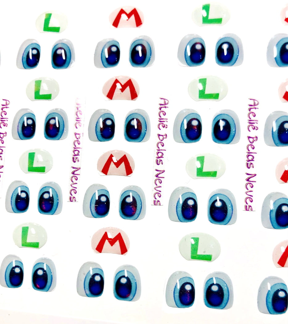 Olhos RESINADOS ABNPMARIOOLHOS MARIO BROS