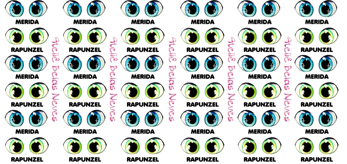 Olhos RESINADOS PRINCESAS ABNPRINCESINHASOLHOS