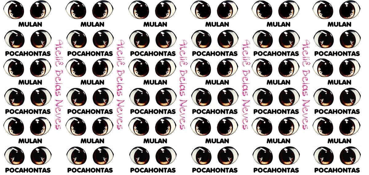 Olhos RESINADOS PRINCESAS ABNPRINCESINHASOLHOS