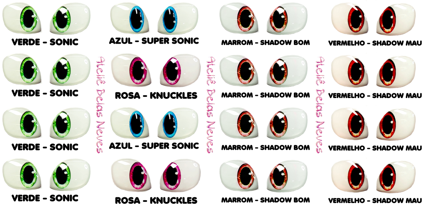 Olhos Resinados PERSONAGENS SONIC ABNPSONIC MODELO 2