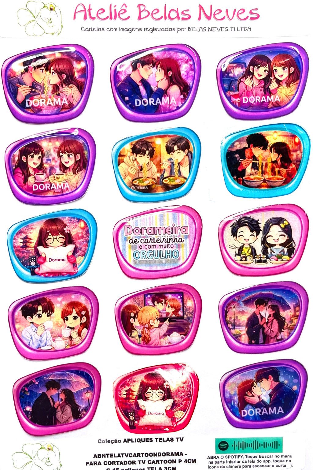 Apliques RESINADOS ABNTELASTVCARTOON - TV CARTOON