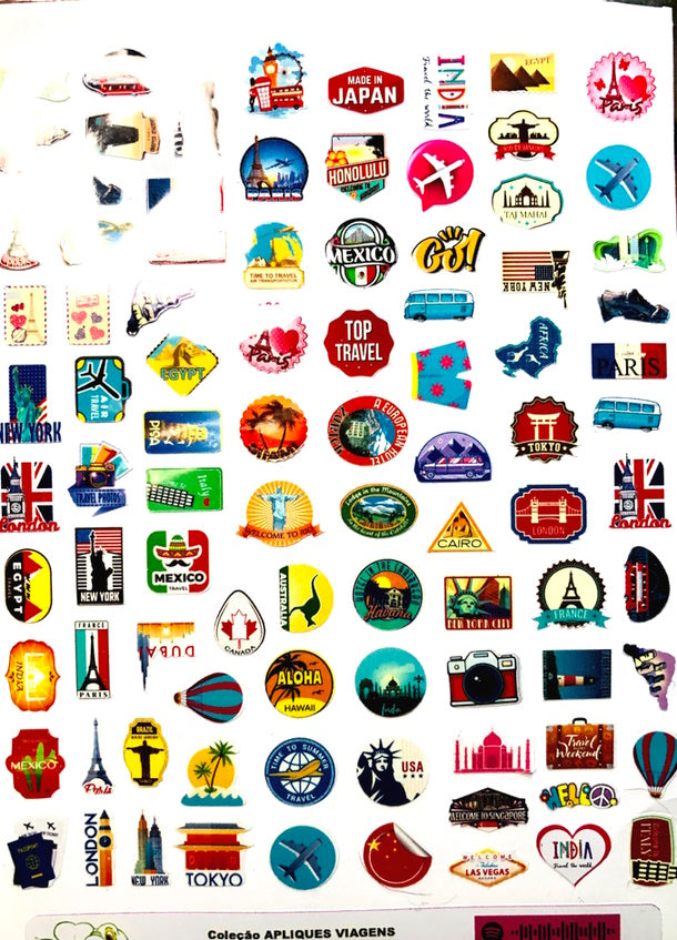 Apliques ADESIVOS SEM RESINA ABNVIAGEMSTICKERS