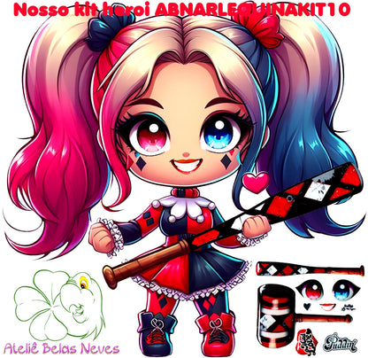 KIT RESINADOS Rostos e elementos ARLEQUINA ABNARLEQUINAKIT10