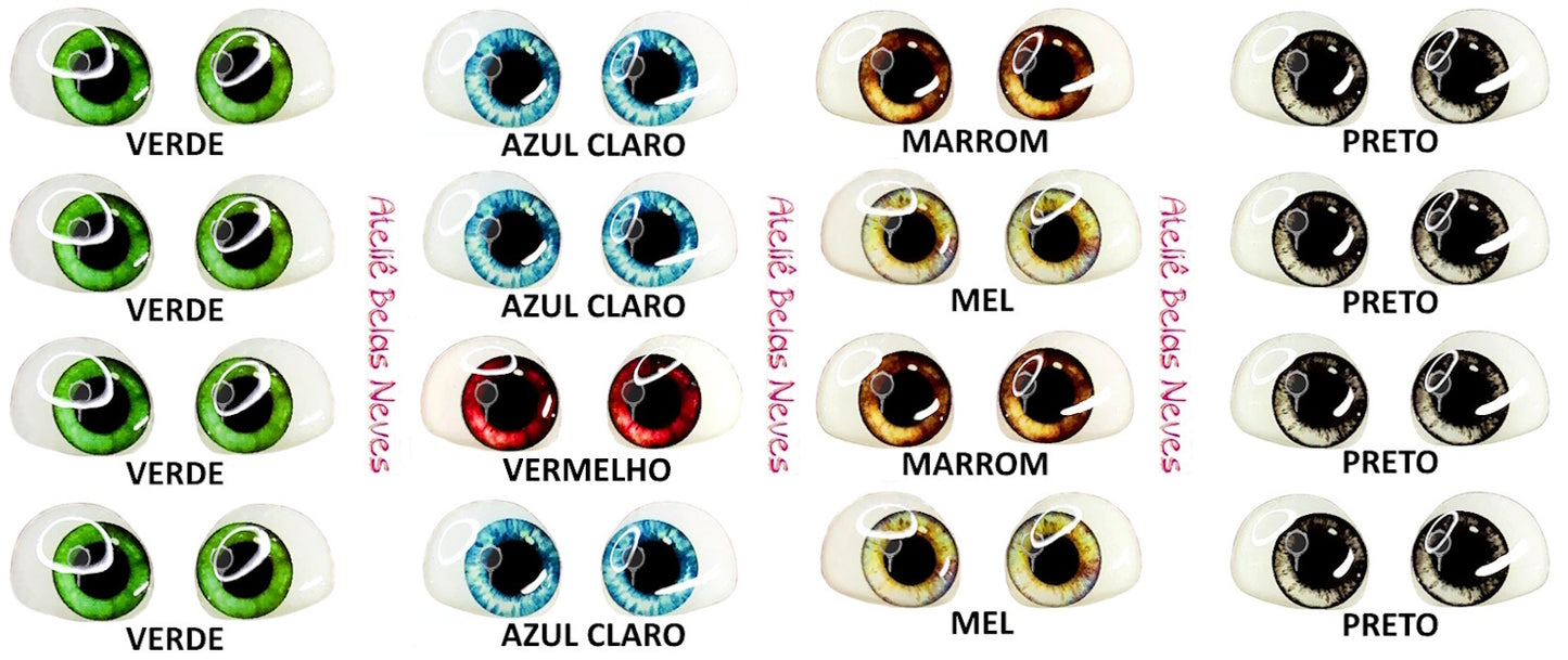 Olhos RESINADOS ABNC700ESPELHO