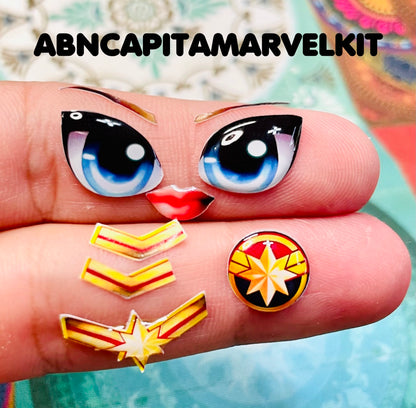 KIT RESINADOS Rostos e elementos CAPITA MARVEL ABNCAPITAMARVELKIT
