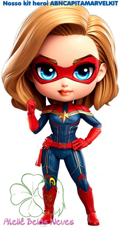 KIT RESINADOS Rostos e elementos CAPITA MARVEL ABNCAPITAMARVELKIT