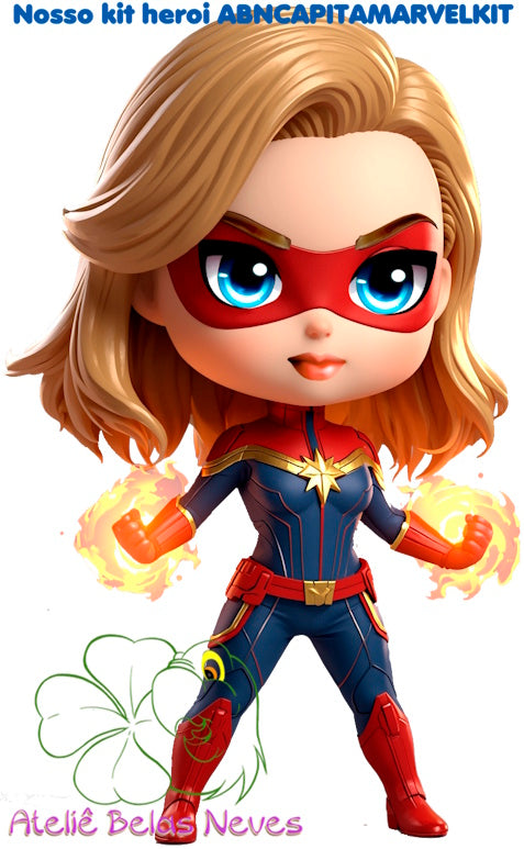 KIT RESINADOS Rostos e elementos CAPITA MARVEL ABNCAPITAMARVELKIT