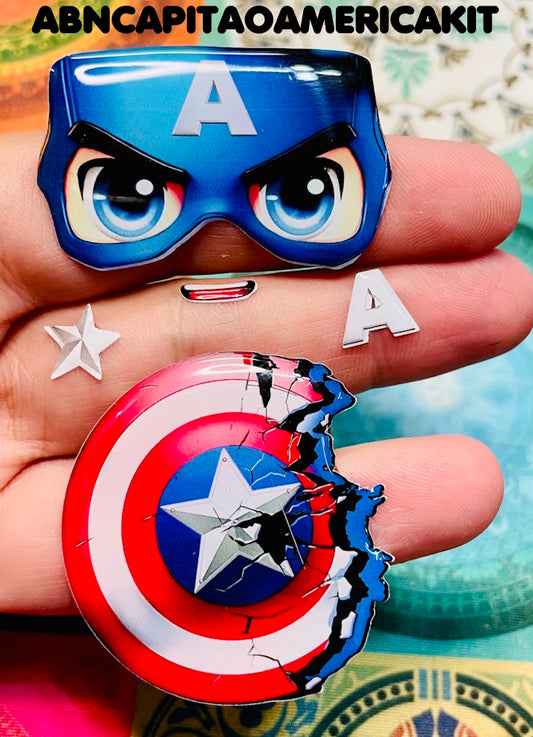 KIT RESINADOS Rostos e elementos CAPITAO AMERICA ABNCAPITAOAMERICAKIT