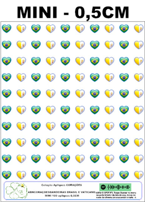 Apliques TRANSFER ABNCORACOESBANDEIRAS BRASIL E VATICANO