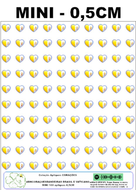Apliques TRANSFER ABNCORACOESBANDEIRAS BRASIL E VATICANO