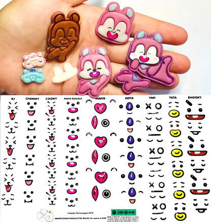 Rostos RESINADOS ABNPBTSROSTOSMASCOTES - MASCOTES BTS