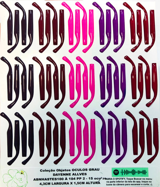 HASTES RESINADAS ABNHASTES100 A 104 PARA OCULOS ABNOCULOS100 A 104