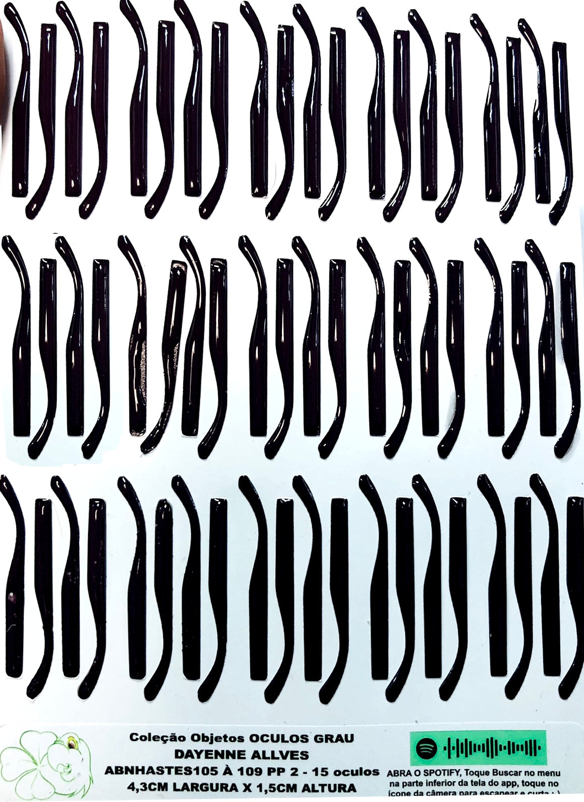 Oculos RESINADOS ESCUROS FUNDO BRANCO - ABNOCULOS105 A 109