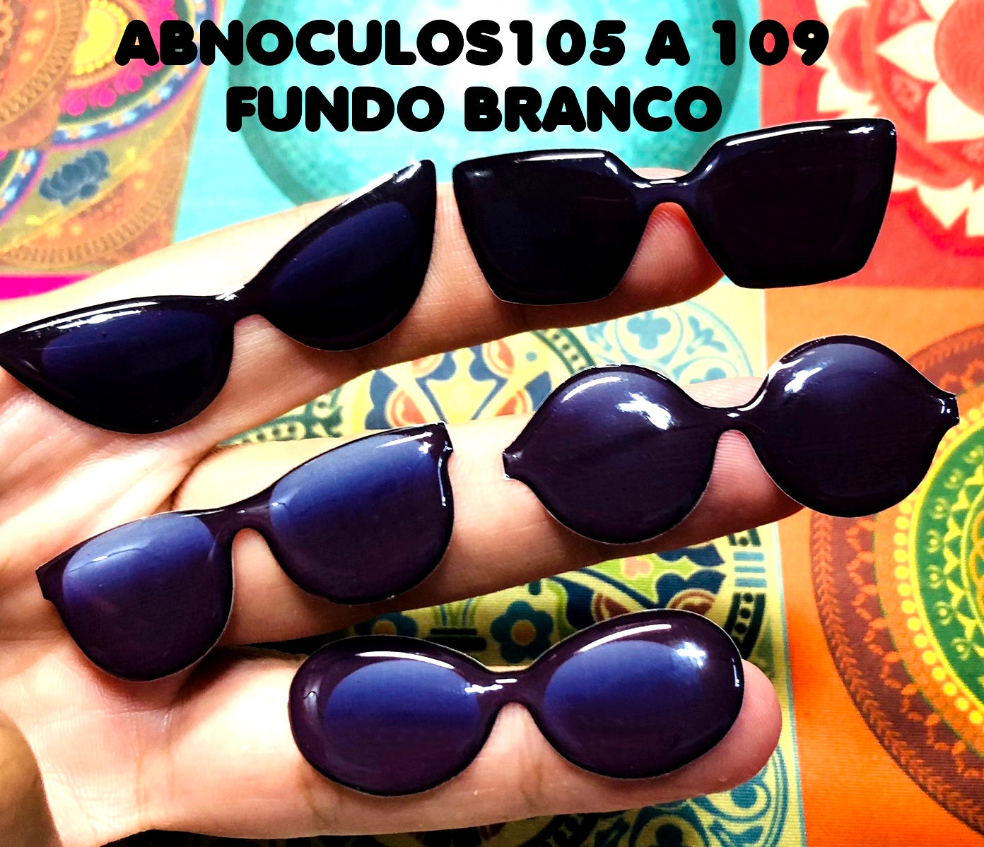 Oculos RESINADOS ESCUROS FUNDO BRANCO - ABNOCULOS105 A 109