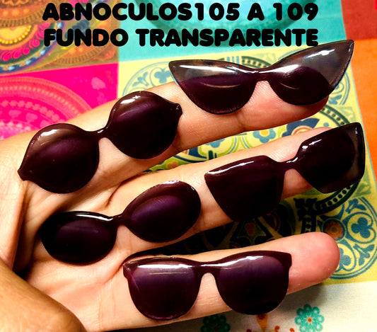 Oculos RESINADOS ESCUROS FUNDO TRANSPARENTE - ABNOCULOS105 A 109
