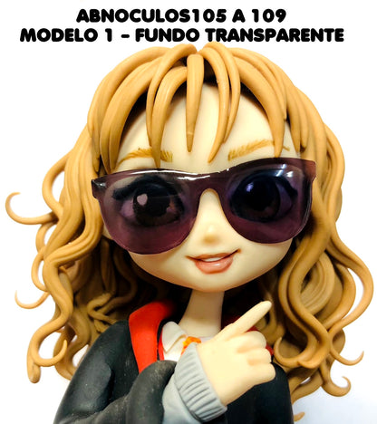 Oculos RESINADOS ESCUROS FUNDO TRANSPARENTE - ABNOCULOS105 A 109