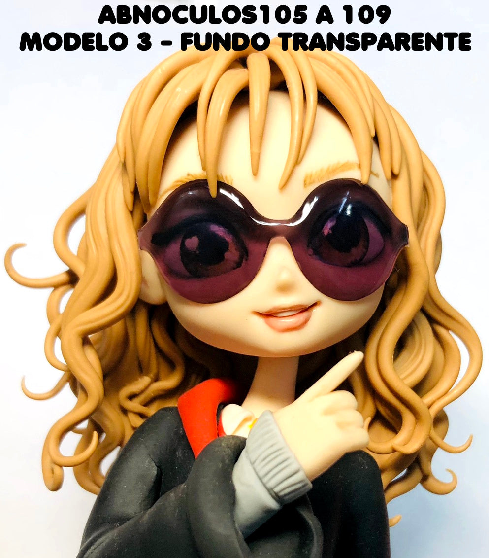 Oculos RESINADOS ESCUROS FUNDO TRANSPARENTE - ABNOCULOS105 A 109