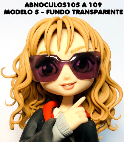 Oculos RESINADOS ESCUROS FUNDO TRANSPARENTE - ABNOCULOS105 A 109