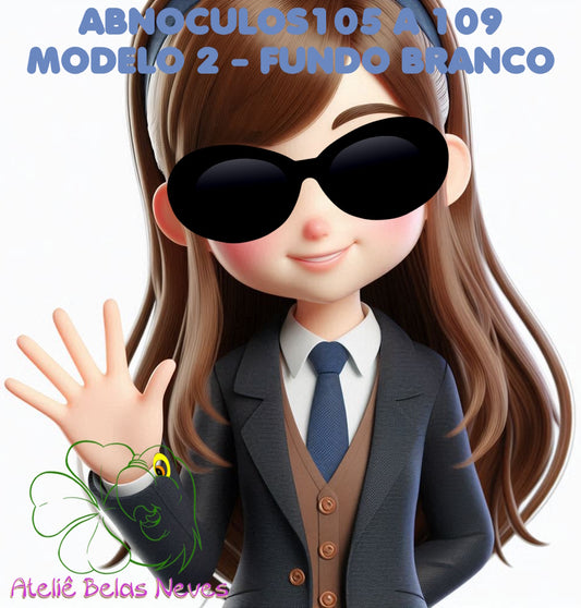 Oculos RESINADOS ESCUROS FUNDO BRANCO - ABNOCULOS105 A 109
