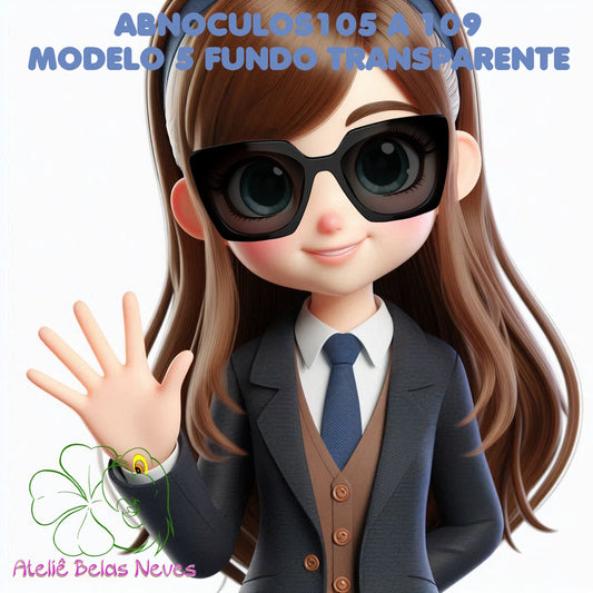 Oculos RESINADOS ESCUROS FUNDO TRANSPARENTE - ABNOCULOS105 A 109