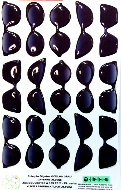 Oculos RESINADOS ESCUROS FUNDO BRANCO - ABNOCULOS105 A 109