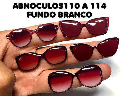 Oculos RESINADOS ESCUROS FUNDO BRANCO - ABNOCULOS110 A 114