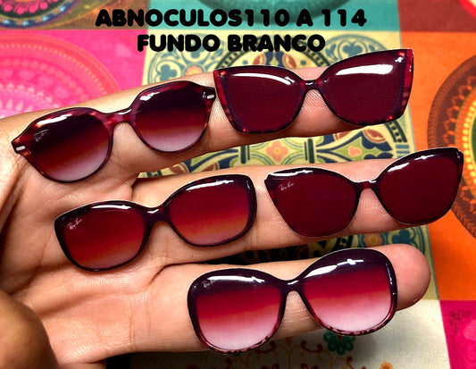 Oculos RESINADOS ESCUROS FUNDO BRANCO - ABNOCULOS110 A 114