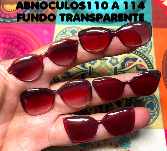 Oculos RESINADOS ESCUROS FUNDO TRANSPARENTE - ABNOCULOS110 A 114