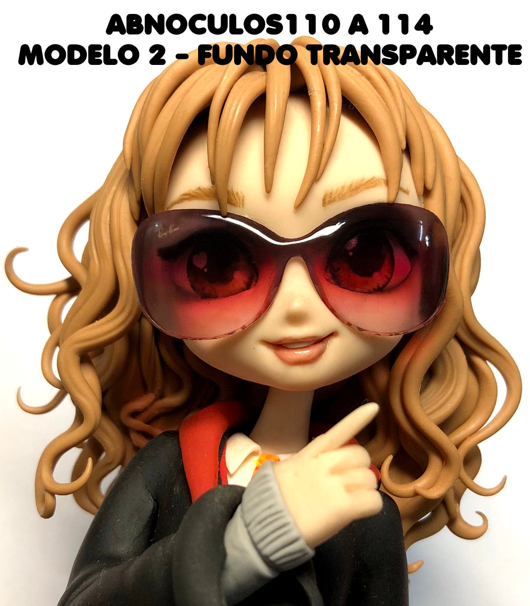 Oculos RESINADOS ESCUROS FUNDO TRANSPARENTE - ABNOCULOS110 A 114