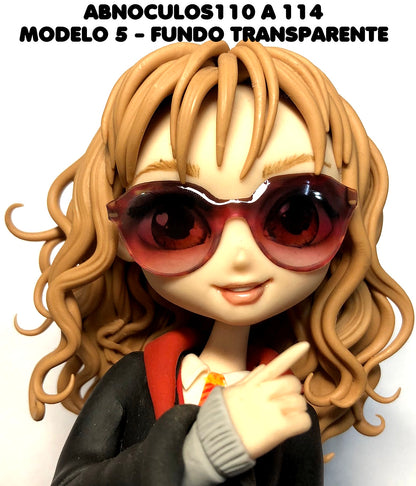 Oculos RESINADOS ESCUROS FUNDO TRANSPARENTE - ABNOCULOS110 A 114