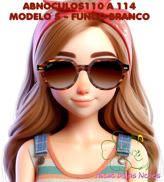 Oculos RESINADOS ESCUROS FUNDO BRANCO - ABNOCULOS110 A 114