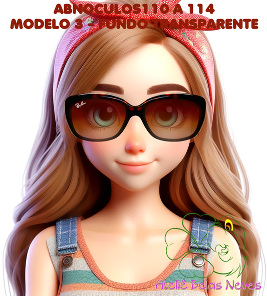 Oculos RESINADOS ESCUROS FUNDO TRANSPARENTE - ABNOCULOS110 A 114