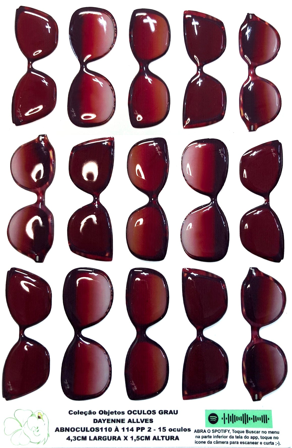 Oculos RESINADOS ESCUROS FUNDO BRANCO - ABNOCULOS110 A 114