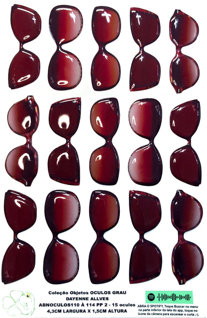 Oculos RESINADOS ESCUROS FUNDO TRANSPARENTE - ABNOCULOS110 A 114