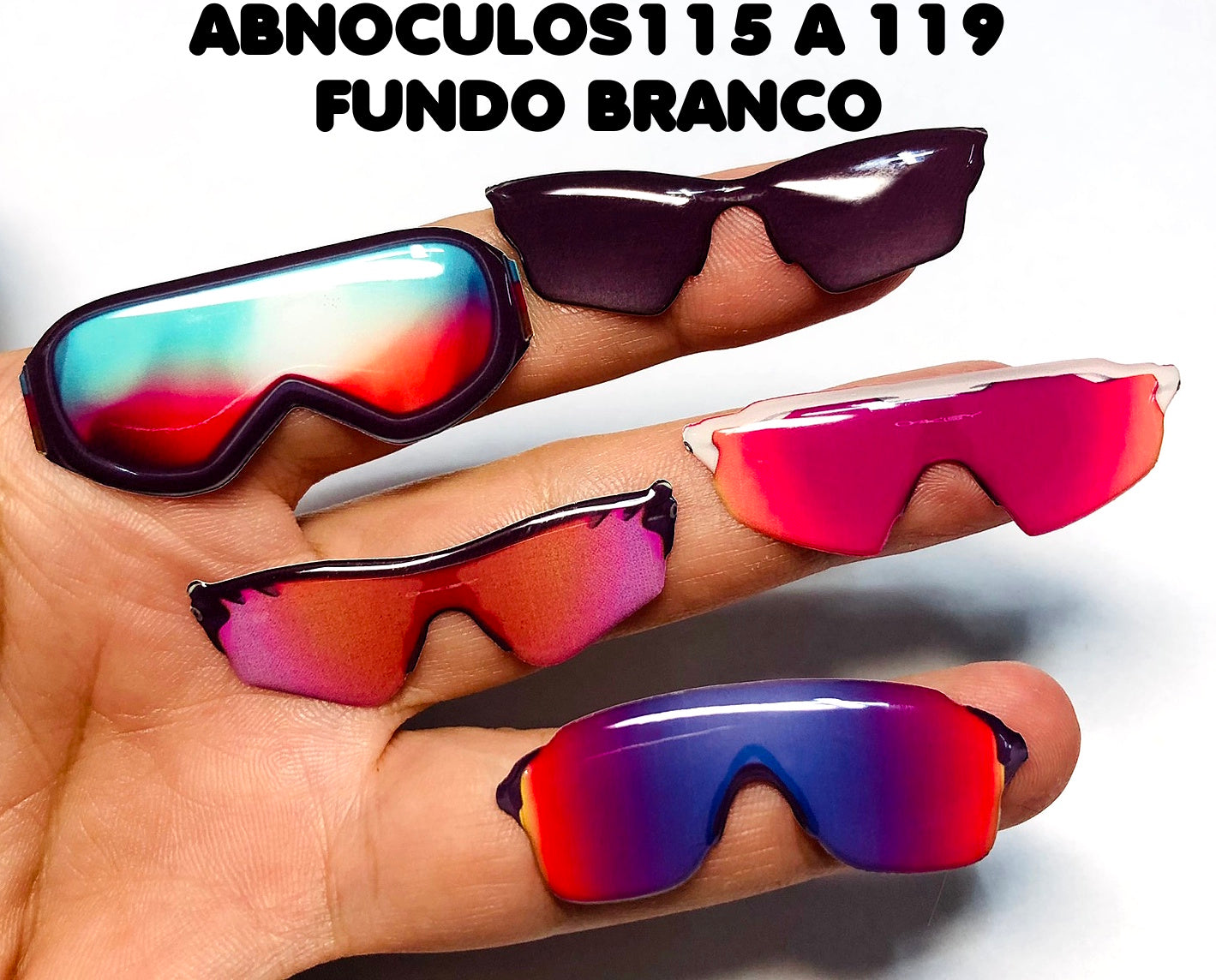 Oculos RESINADOS ESCUROS FUNDO BRANCO - ABNOCULOS115 A 119