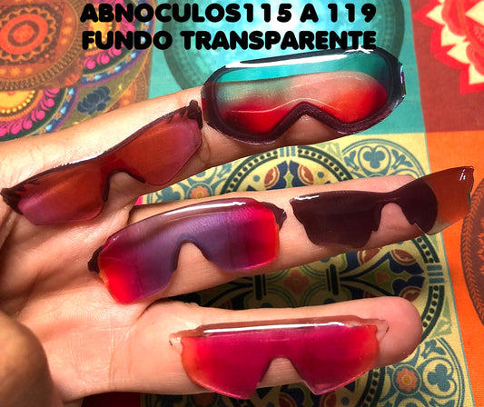 Oculos RESINADOS ESCUROS FUNDO TRANSPARENTE - ABNOCULOS115 A 119