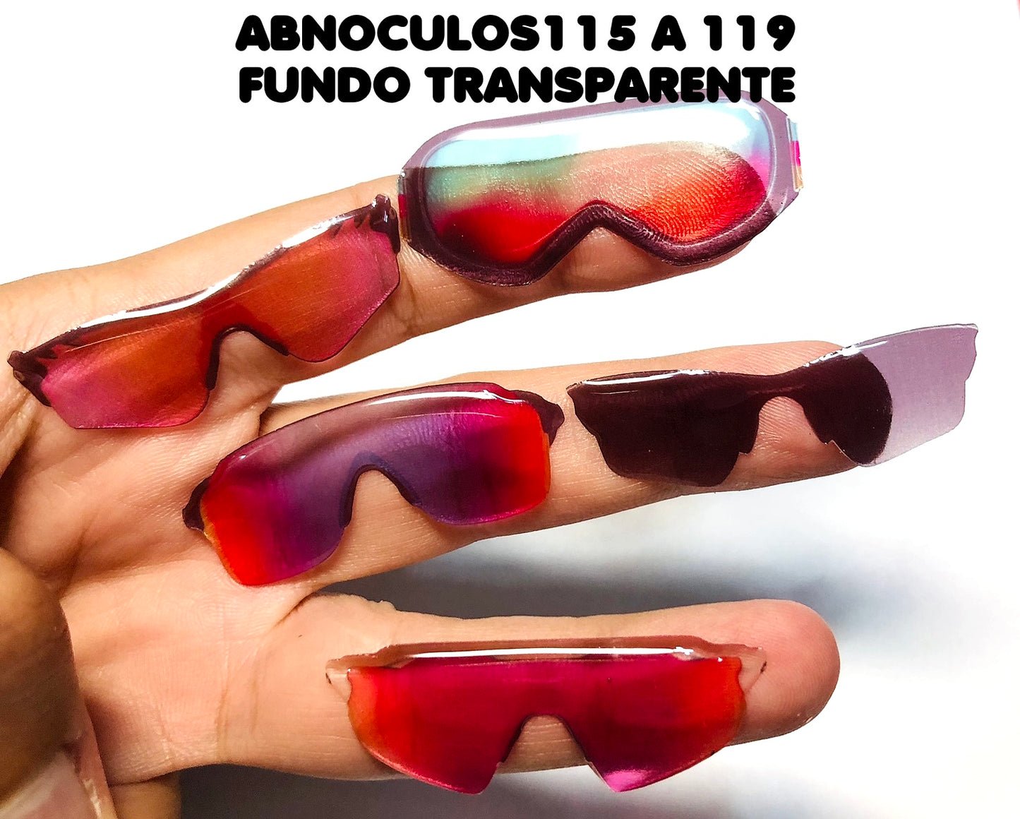 Oculos RESINADOS ESCUROS FUNDO TRANSPARENTE - ABNOCULOS115 A 119